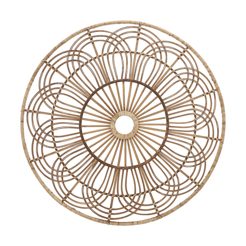 Mistana™ 36" Round Wicker Wall Decor Brown Hanging Decorative Circle